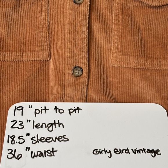 Gap Teen Girl's Large 10 Tan Corduroy Button Down Shirt Shacket Camel Brown - Picture 7 of 7